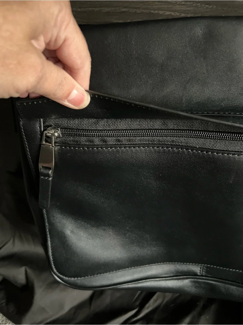 Michael Kors Black Leather Messenger Crossbody